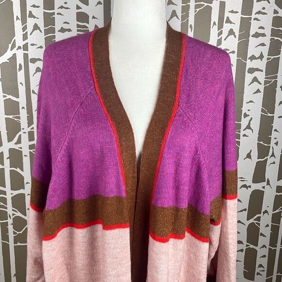 Lane Bryant Color Blocked Open Front Cardigan Sweater 26/28 4X - Picture 5 of 8